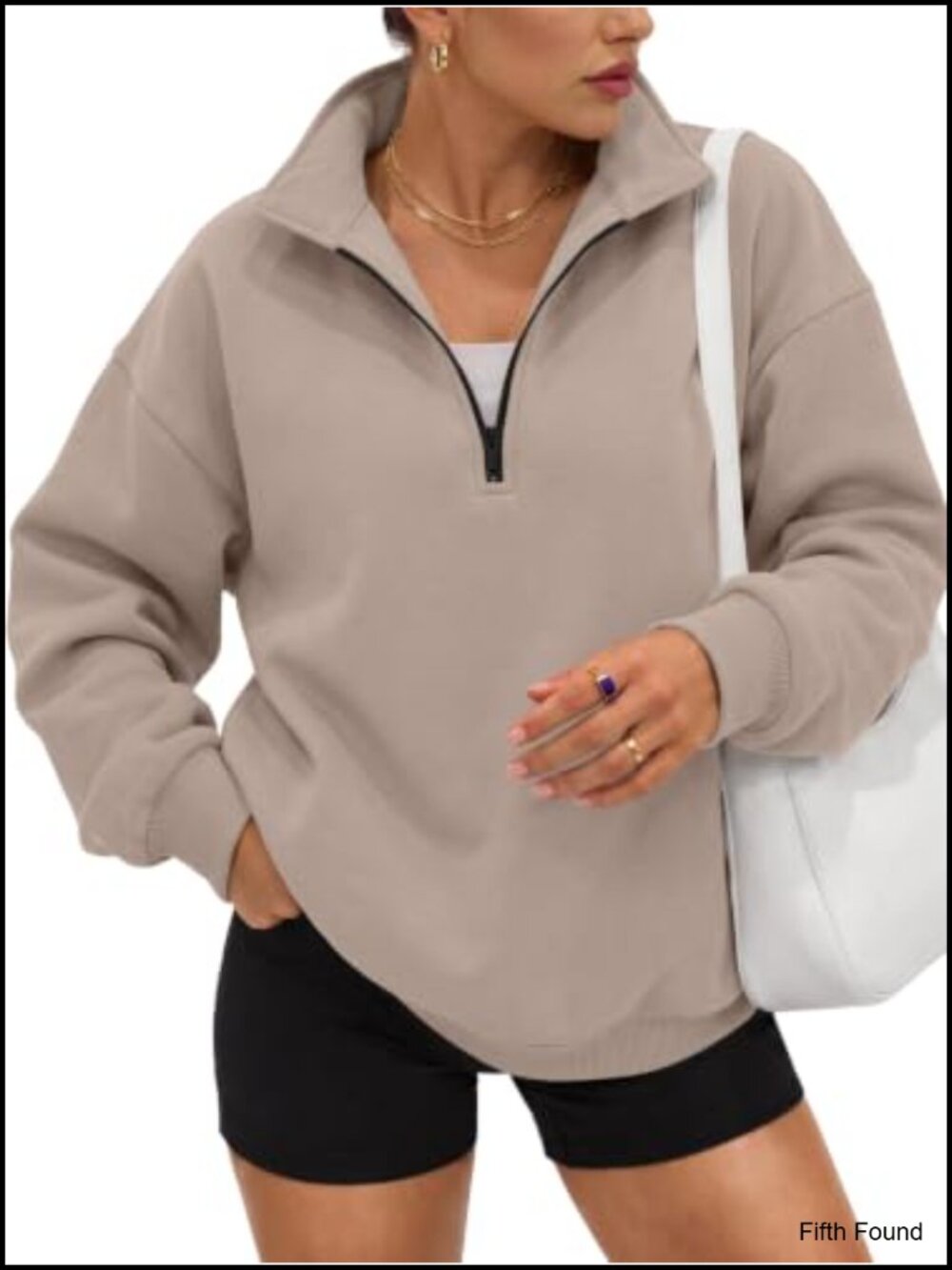 Oversized Half Zip Fleece Sweatshirt Mock Neck Pullover